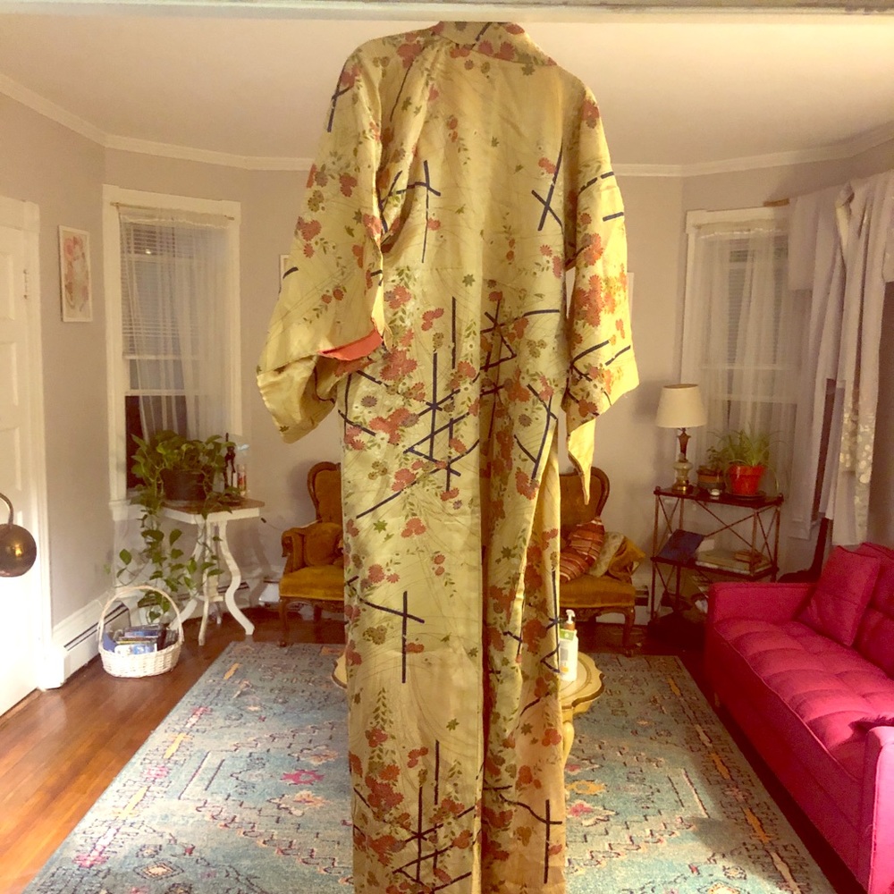 Vintage gold silk kimono